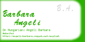 barbara angeli business card